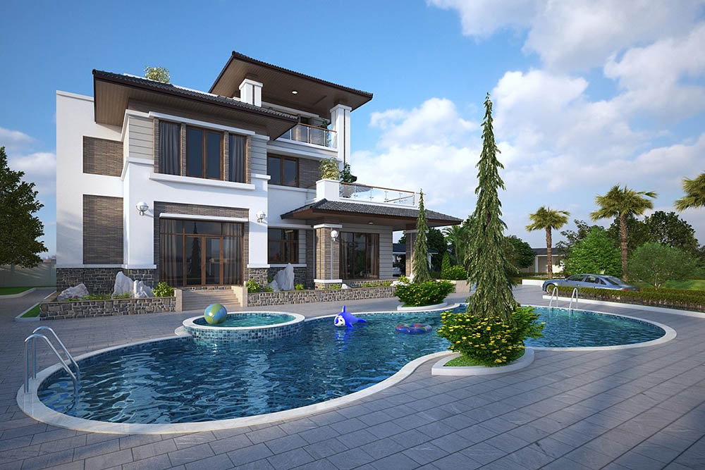 Biệt thự mini có hồ bơi