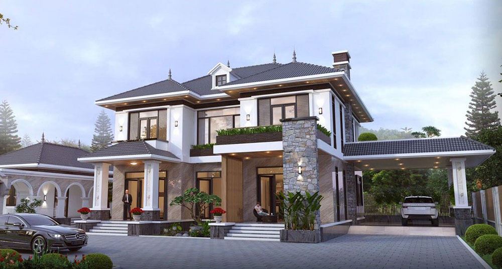Tư vấn thiết kế và công năng mẫu biệt thự 2 tầng mái nhật