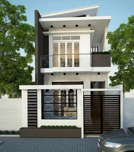 Mẫu nhà phố 2 tầng phong cách hiện đại
