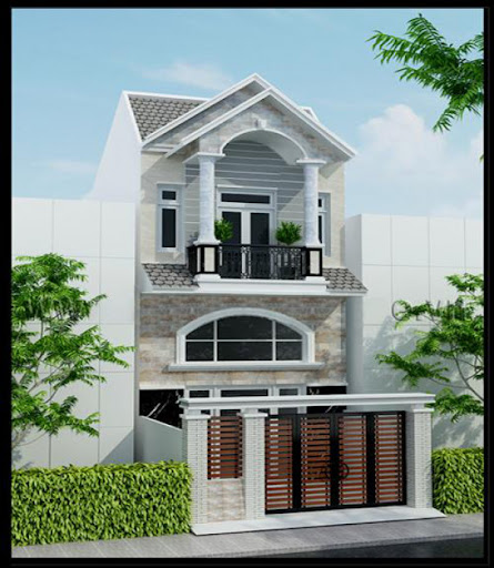 Thiết kế nhà phố 2 tầng phong cách châu Âu