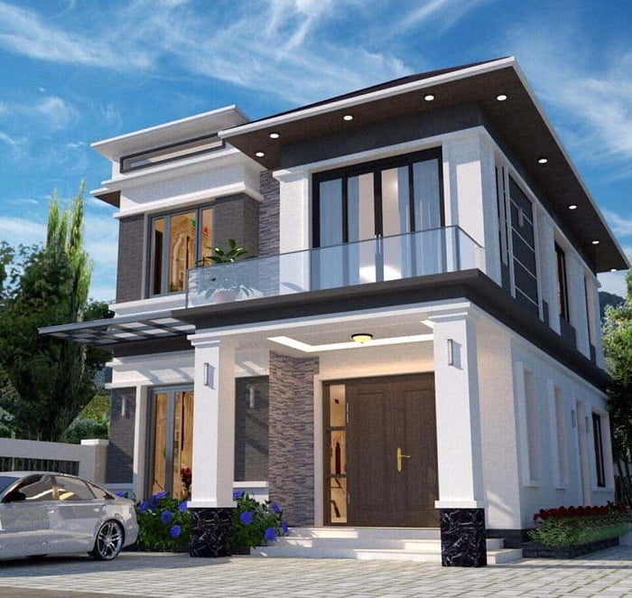 mẫu biệt thự 2 tầng mái nhật hiện đại