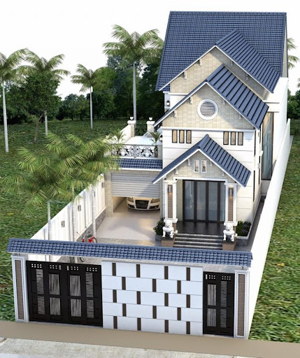 Mặt tiền nhà phố 6m cấp 4 mái Thái giật cấp khéo léo