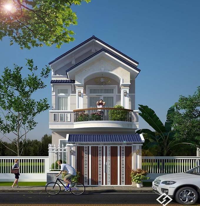 Nhà phố 2 tầng mái thái hiện đại