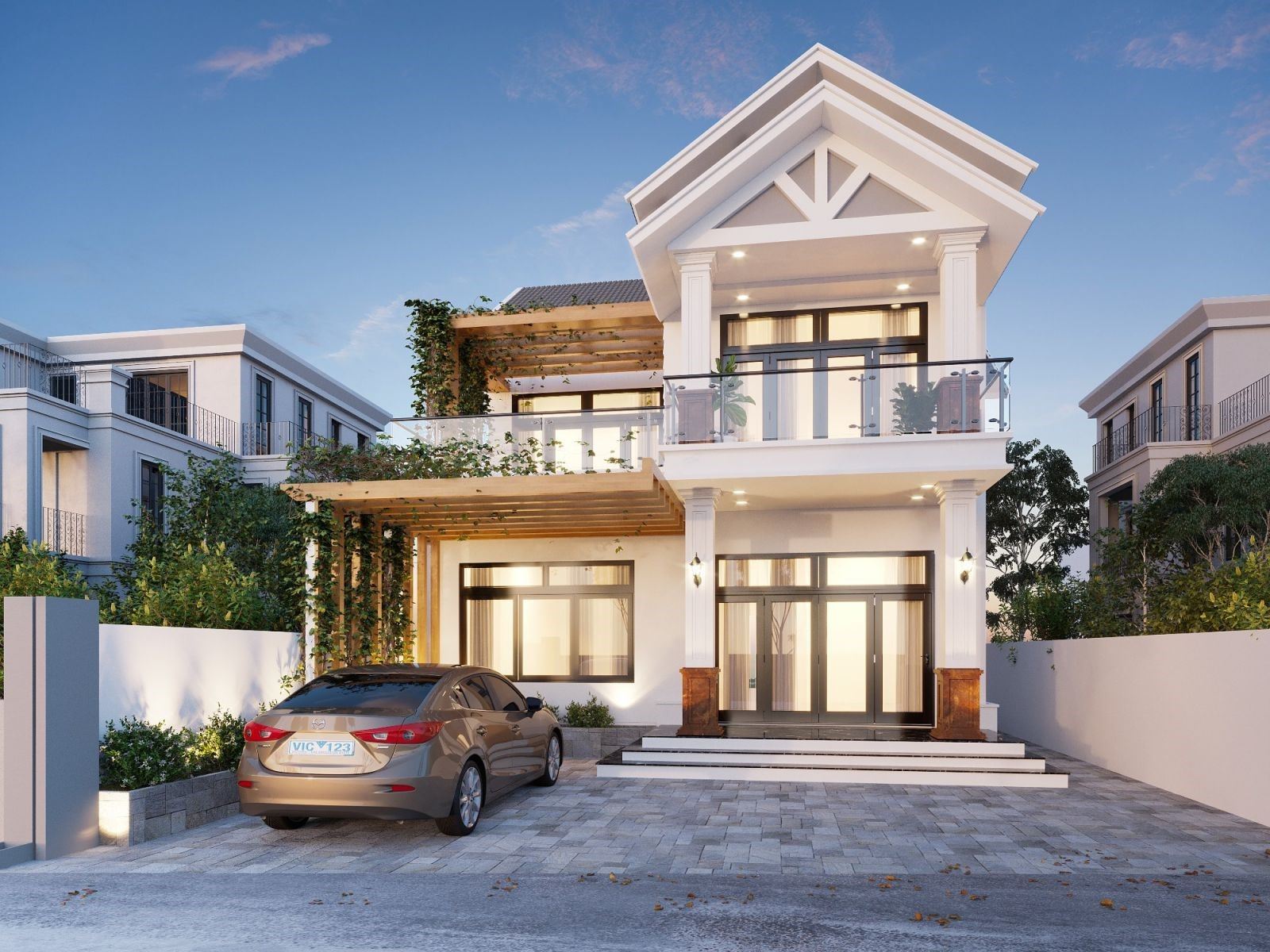 Kiến trúc biệt thự hai tầng